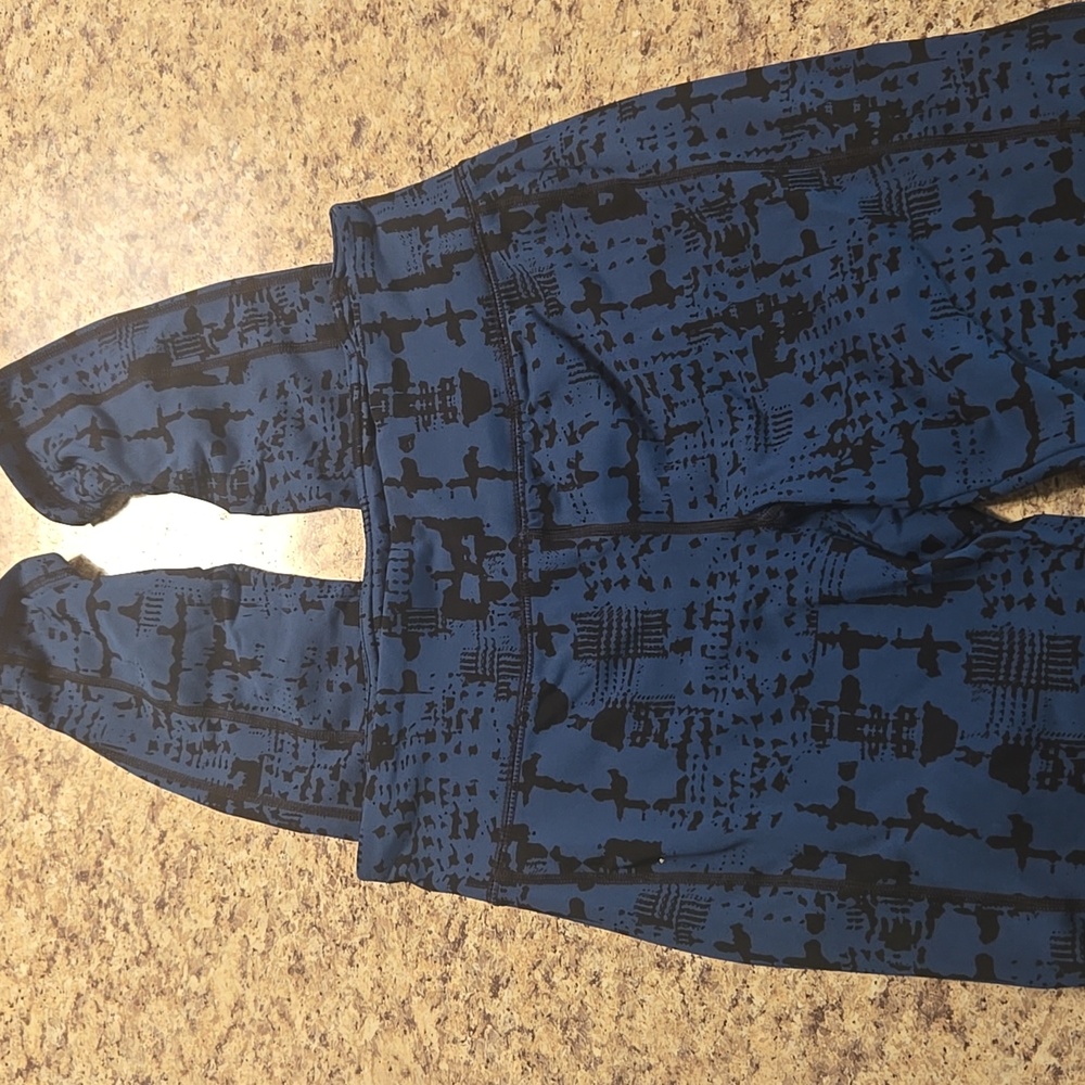 CAbi Teal Black Blue Abstract Leggings